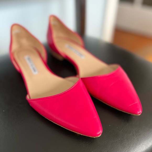 Manolo Blahnik Soussaba d'Orsay fuchsia pink size 38 1/2 lightly worn - Picture 4 of 4